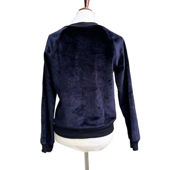 Nasty Gal J.O.A. Womens Black Velvet Plush Little Baby Raglan Sweater Size S - Picture 12 of 16